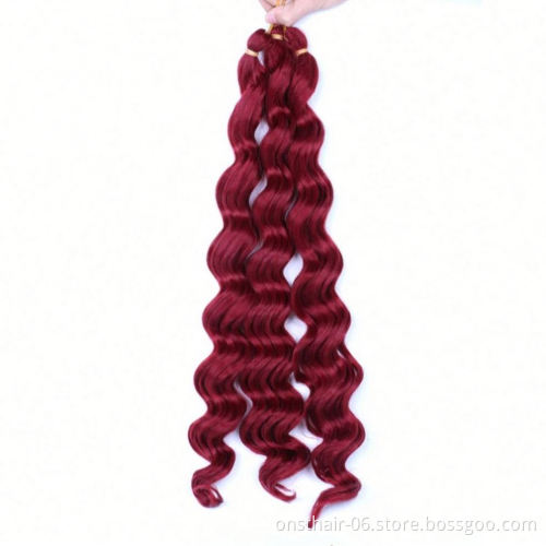 MYZYR Crochet Braids Deep Wave Twist Braiding Hair Extension Synthetic Bulk Hair Soft Ombre Color Brown Blonde